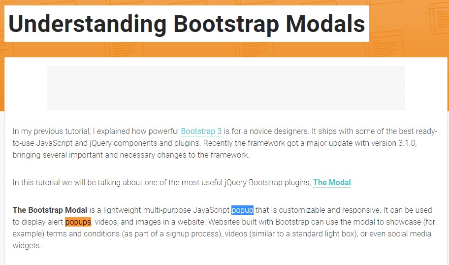 An additional useful  content  regarding to Bootstrap Modal Popup